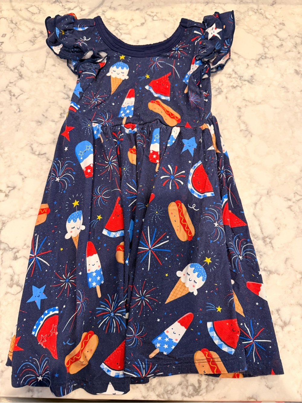 Little Sleepies Snacks & Sparkles Flutter Twirl Dress 3T - Picture 3 of 3